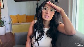 Cheating girlfriend Cami Strella takes on big cock in hot threesome