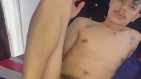 Self Footjob Latino: Floor and Massage My Dick With My Feet While I Smoke and Get Excited