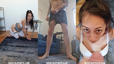 Knees Down, Throat Open: Candie Cross’ Condom Blowjob Breaks Her (CFNM Ball Worship to Cumface)