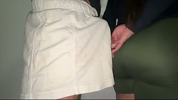 Big-ass Woman Touches a Stranger'_s Penis