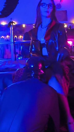 Femdom Mistress Eva Latex Rubber Goddess and Pussy Licking Slave