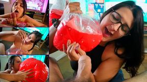 Stepsis play with your dick and inflatable HD - Bunny Looner
