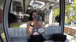 public sex in barcelona cable car with busty innocent teen