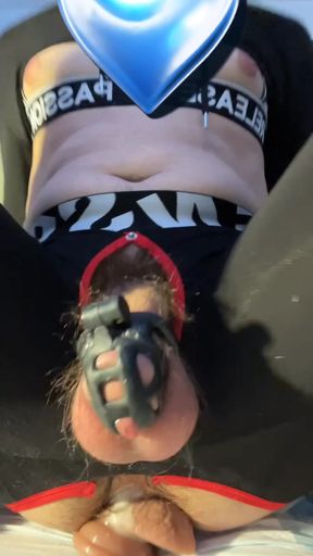 Warming up my impatient hairy hole with my smallest toy