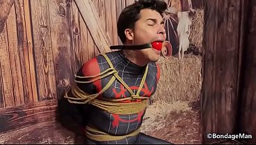 Doug spiderman captured for the first time tied up and gagged | Gag Test