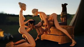 Futa Shemales have Threesome Huge Fuck