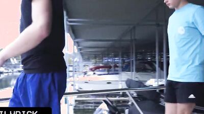 Muscular guys with chiseled muscles fool around and fuck balls deep