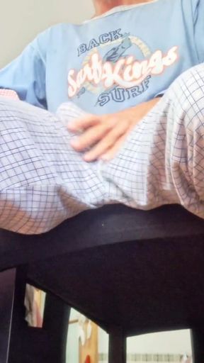 Hotsportfitboy Jerks Massive Cock on Chair and Moans Till Cum   Clip 1