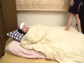 Asian stepmom seduces sick stepdaughter for busty lesbian relief