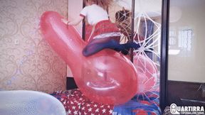 Q972 Mariette's intense riding and sitpopping of two huge balloons - 1080p