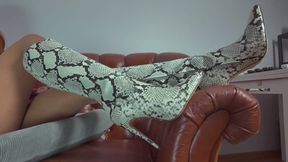 Ruslana - Rodeo Girl Rides Your Cock Using Her Boots And Tan Pantyhose - Full - Polish And English Language