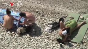 voyeur beach records two wild couples fuck openly while staring at each other