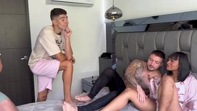 gangbang and double penetration to our friend s wife