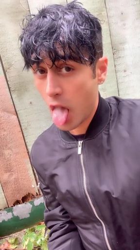 Straight Friend Left His Used Condom in Garden House so I Had His Cum, Put Condom on and Jerk off