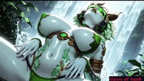 Gol Busty Anime Girl Waterfall Fantasy Nude