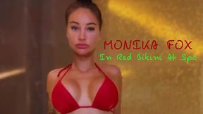 Sexy Monika Fox In Red Bikini At Spa!
