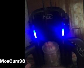 A boy spunks for the very first time from an automatic masturbator