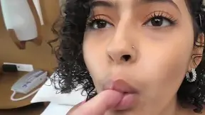 Tiny Puerto Rican With Perfect Tits And Braces Gives Amazing Blowjob