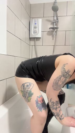 Latex shower time