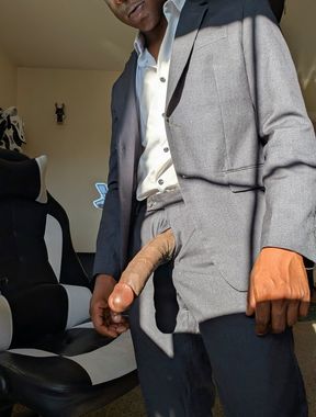 Verbal Daddy In Suit Strokes His Big Cock