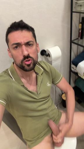 Hot Stepdaddy Jerking off in Bathroom