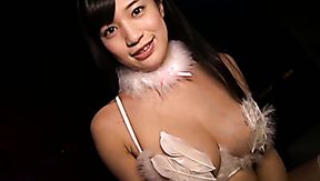 Sexy girl in fluffy lingerie Takasaki Seiko exposes her body in the night club