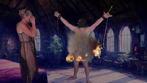 A dominatrix turns into a witch for Halloween