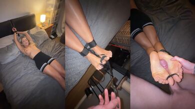 Cum on Soles - Tied up, Tickled, Feet and Mouth Fucked
