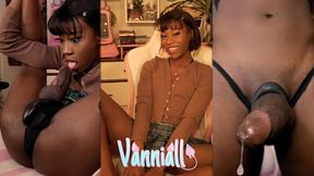 Mini Skirt to MEGA self-facial as gooner Vanniall edges her huge dick on cam