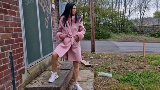 Nicky Brill no panties in public park and pissing