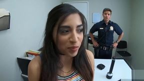 Screw the Cops - Cuffed Latina teen 18+ Fucked By Two Cops