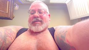 Dominant Big Bear Smushed You with Big Balls and Cum Gets All Over You