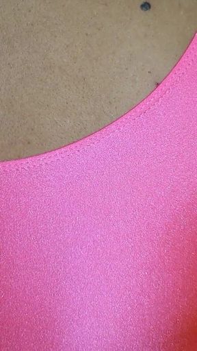Super Shinny Pink Top and Pointy Boobs, 90s Workout Clothes