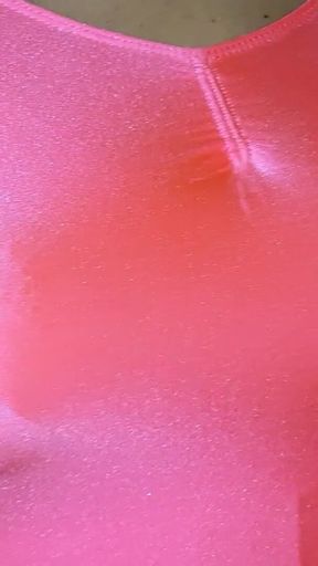 Super Shinny Pink Top and Pointy Boobs, 90s Workout Clothes