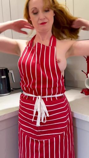 Kitchen MILF Serves Herself with Yoghurt