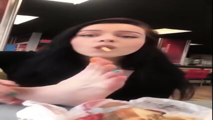 Shameless Amateur Babe Grabs A French Fries With Her Toes And Eats The  Kinky4Ever