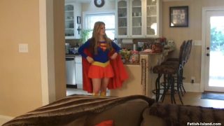 Supergirl cosplayer gets restrained in body suit and teased by Wonder Woman