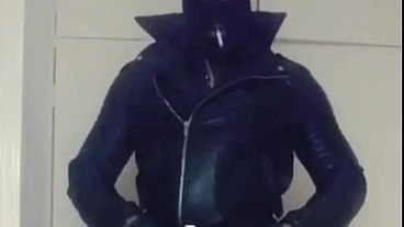 Black Full Leather Gear Smoke, Cock Stroke & Cum
