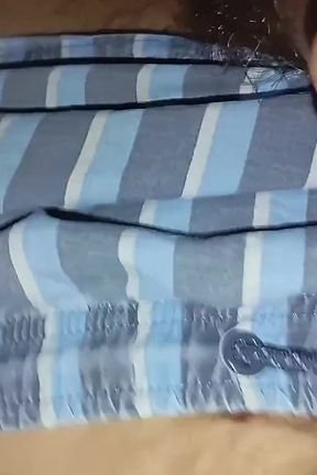 The Pig with the Big Cock Stained His Swimsuit with Precum, and He Had to Masturbate and Cum