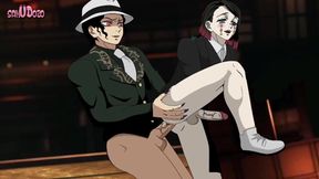 Muzan fucks Enmu raw rough demon slayer yaoi gay