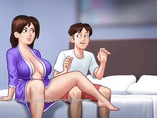 Anon gives Debbie a surprise massage - summer time saga gameplay