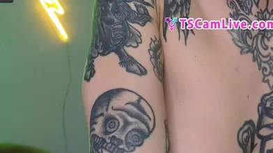 The Perfect Tits Tattoed Shebabe Gets Horny In A Live Cam Show