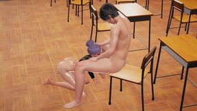 Hot Korean Isa sucks big dick through latex while deepthroating