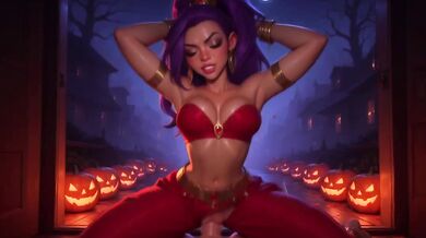 Ai Generated Shantae Cosplay Cartoon Blowjob And Big Tits Cumshot