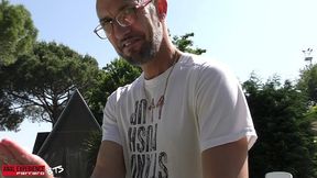 bts of the scene: (wet) gang bang treatment for candy bar waitress, pee drinking, atm, rough anal.