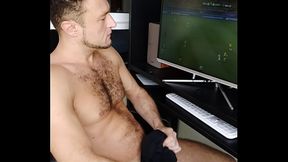 Luis Kolodin cums watching soccer