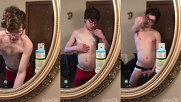 Sexy Twink Niko Springs Shaves His Hot Body and Shows Off His Big Cock