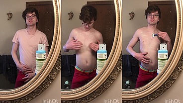 Sexy Twink Niko Springs Shaves His Hot Body and Shows Off His Big Cock
