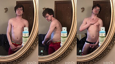 Sexy Twink Niko Springs Shaves His Hot Body and Shows Off His Big Cock