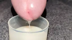 Extreme Closeup Huge Thick Load of Cum Edged Out Into Cup and Swallowed